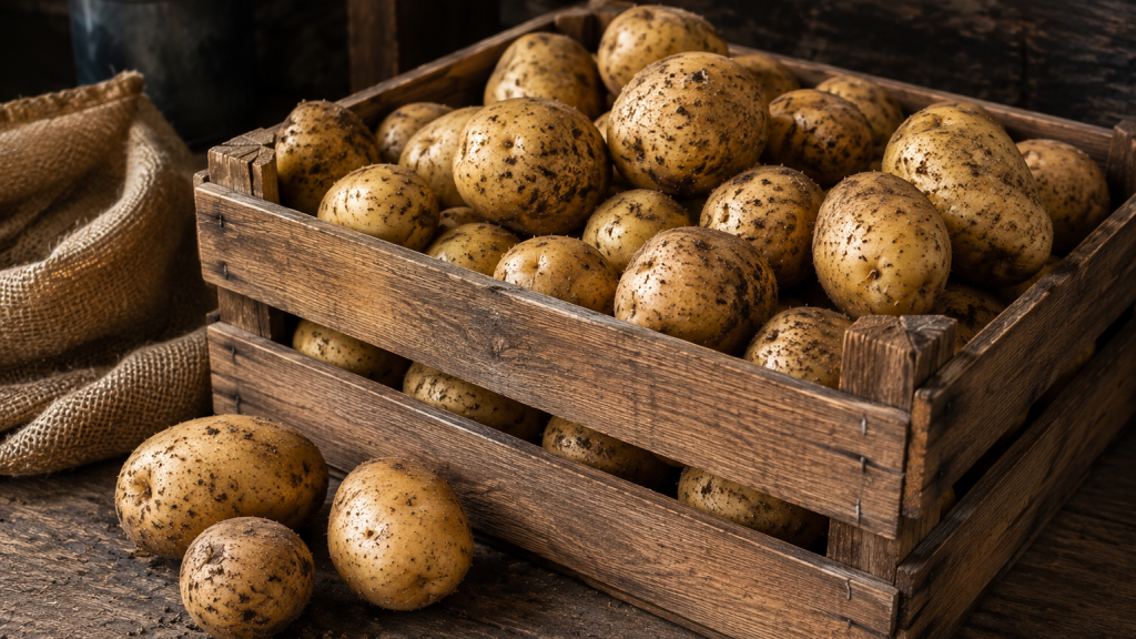 Las patatas es mejor guardarlas en recipientes que permitan su aireación - Patatas Tarsa