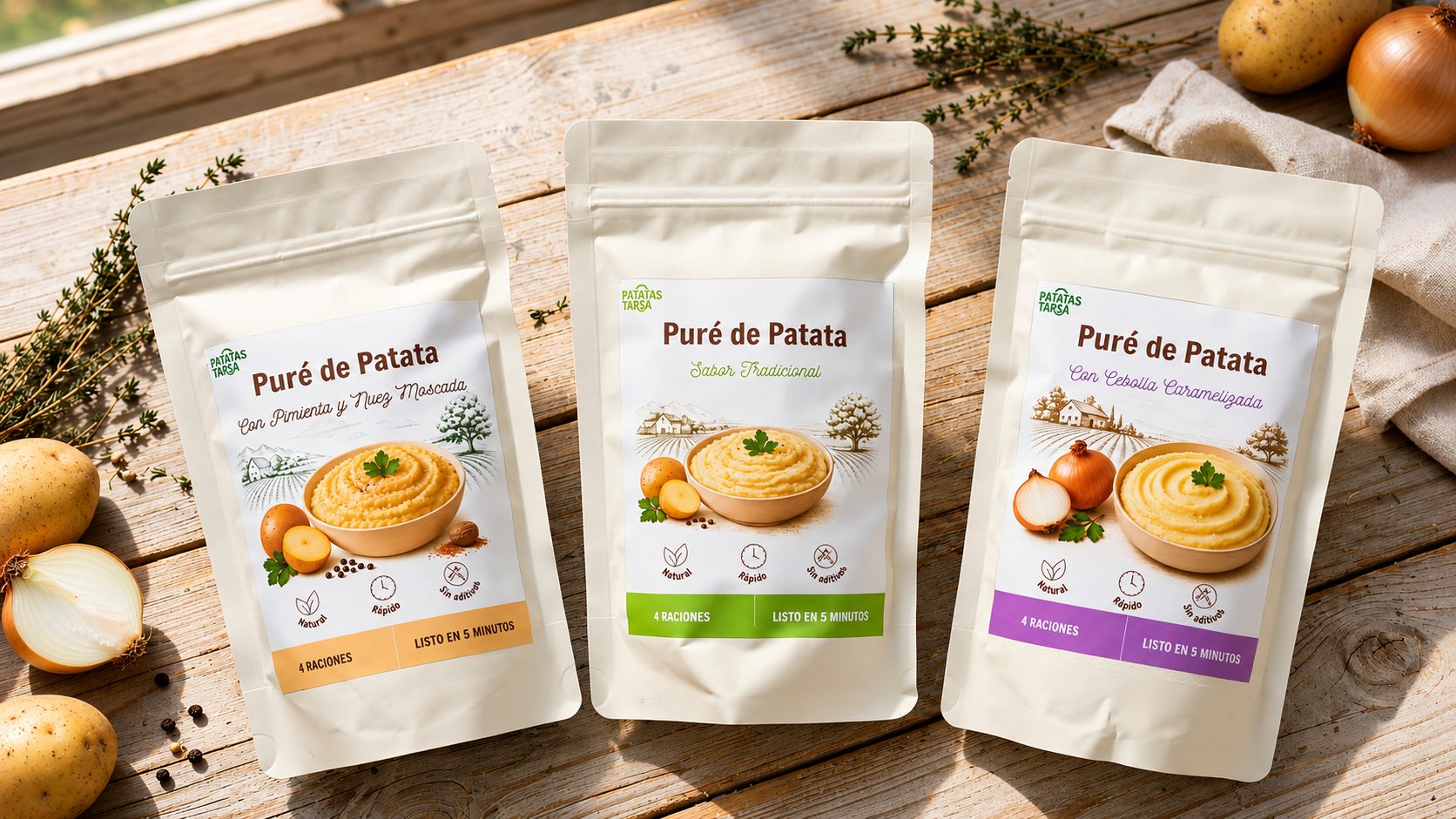 Pack degustación de puré de patata Patatas Tarsa
