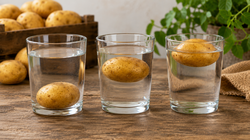 ¿Por qué se hunden o flotan las patatas?