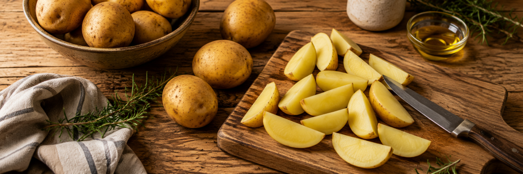 Patatas doradas cocinadas de tres formas: en freidora de aire, al horno y frita en aceite.