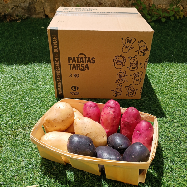 Caja experiencia con patata agria, rosa y violeta de Patatas Tarsa