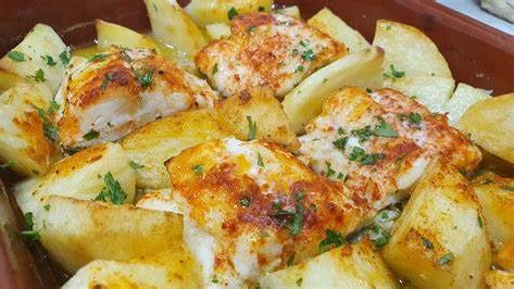 Patatas Tarsa con pescado